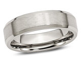 Men's Chisel 6mm Titanium Wedding Band Ring with Beveled Edge